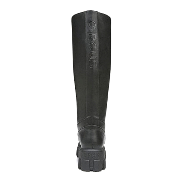 CIRCUS BY SAM EDELMAN Dollie Faux Leather Chunky Black Platform Knee High Boots - Picture 2 of 9
